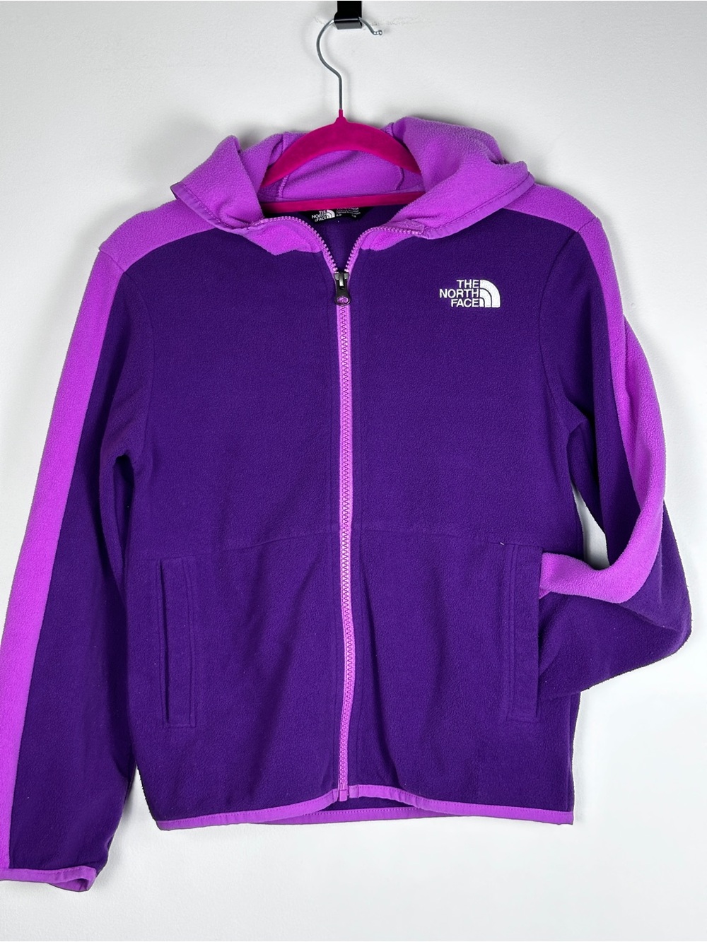 The North Face Girls Purple Full-Zip Fleece Hoodie Size 7/8